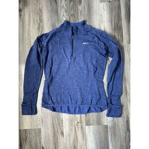Nike Dri-FIT Thermal 1/2 Zip Pullover Blue Space Dye Mittens Small S Running